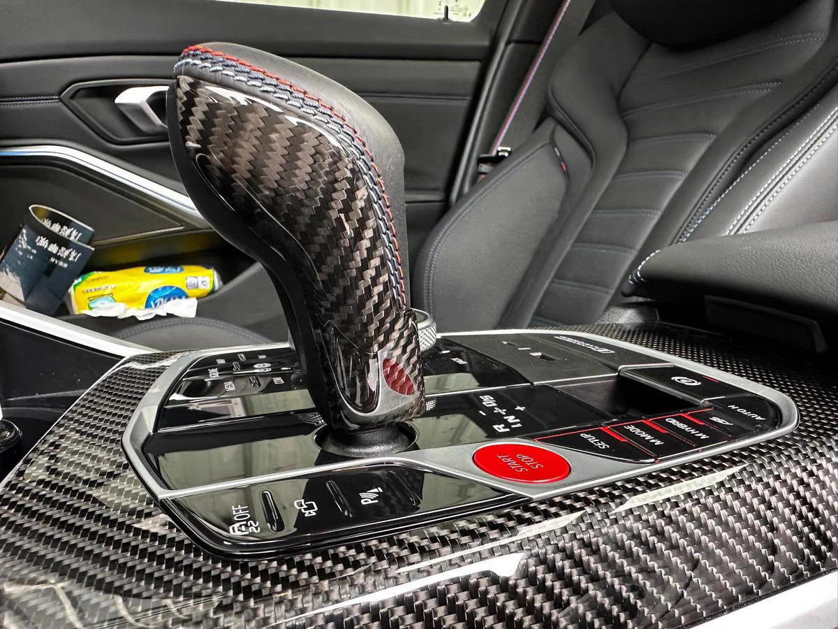Real Carbon Fiber Gear Shift Knob Cover Fits BMW F97 F98 F95 F96 X3M X4M X5M X6M