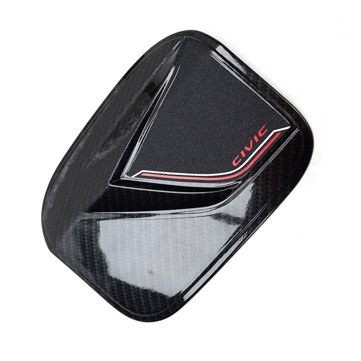 Fuel Oil Tank Cap Cover Trim Black Carbon R1 For Honda Civic FC 4Dr 2016 2018