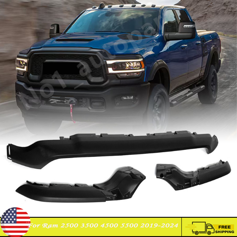 For 2019-24 Ram 2500 3500 4500 5500 Matte Black Front Upper Grille Molding Trim