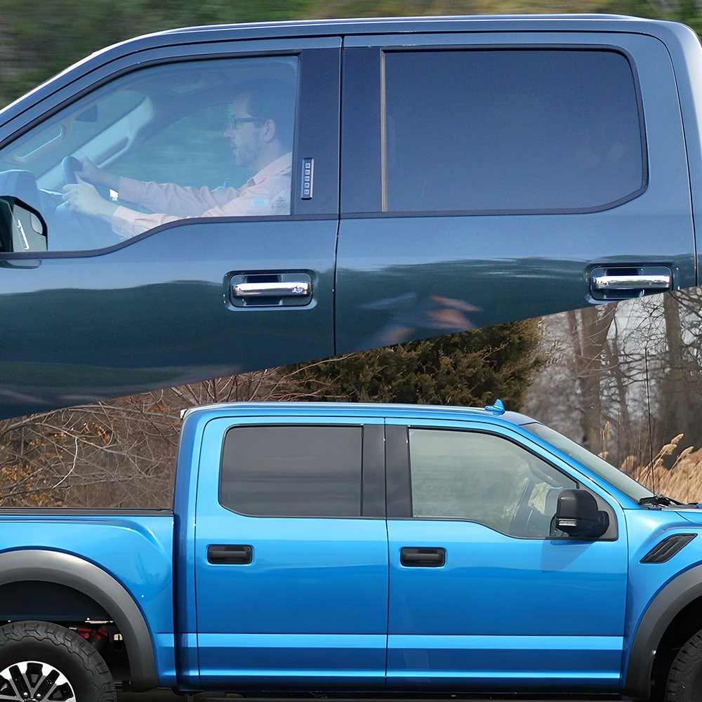 Black Cover For Ford F150 2015-2021 4Pcs Door Window Trim Pillar Posts w/Hole