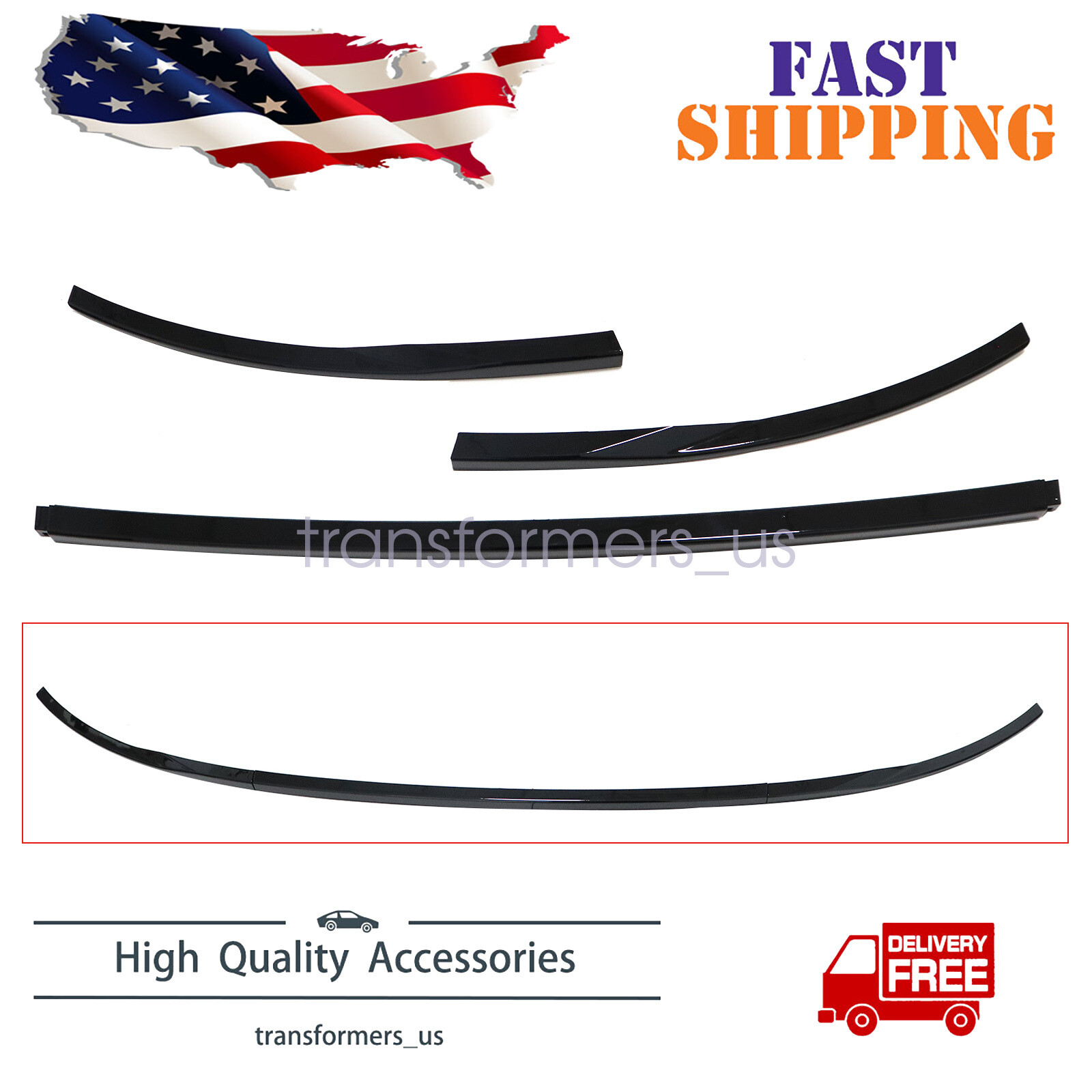 For Range Rover HSE Vogue L405 18-22 Black Front Bumper Grille Body Molding Trim
