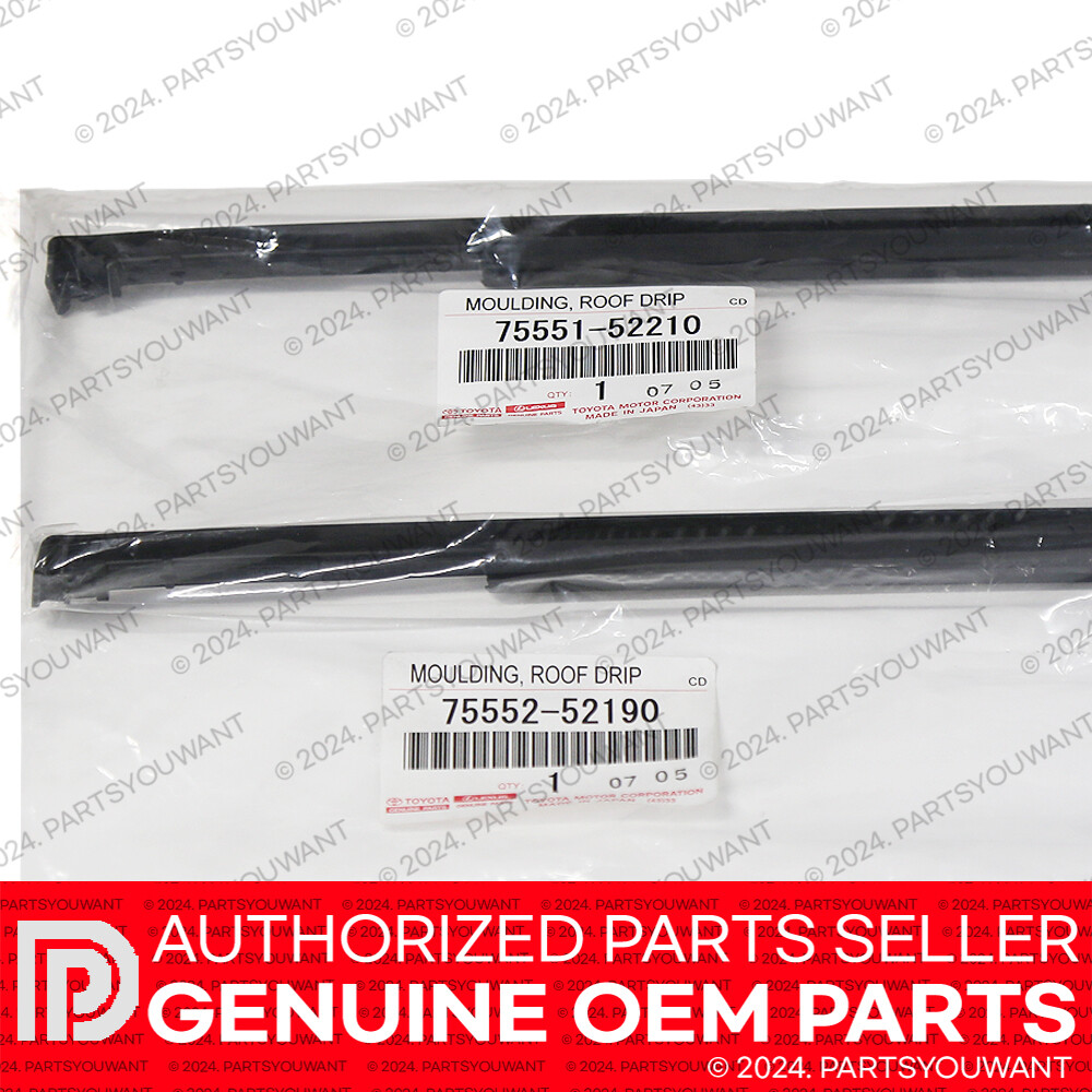 GENUINE Toyota 2012-2019 Prius C OEM Roof Molding SET – 75552-52190 75551-52210