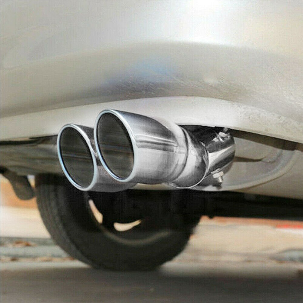 Dual Tail Pipe Tip Muffler Auto Accessories Replace Chrome Kit Car Rear Exhaust
