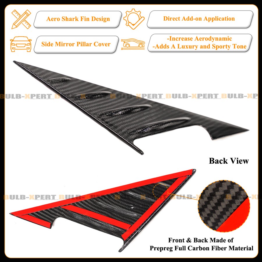 For BMW G87 M2 G42 M240 Full Carbon Fiber Mirror Cap Overlay + Pillar Base Cover