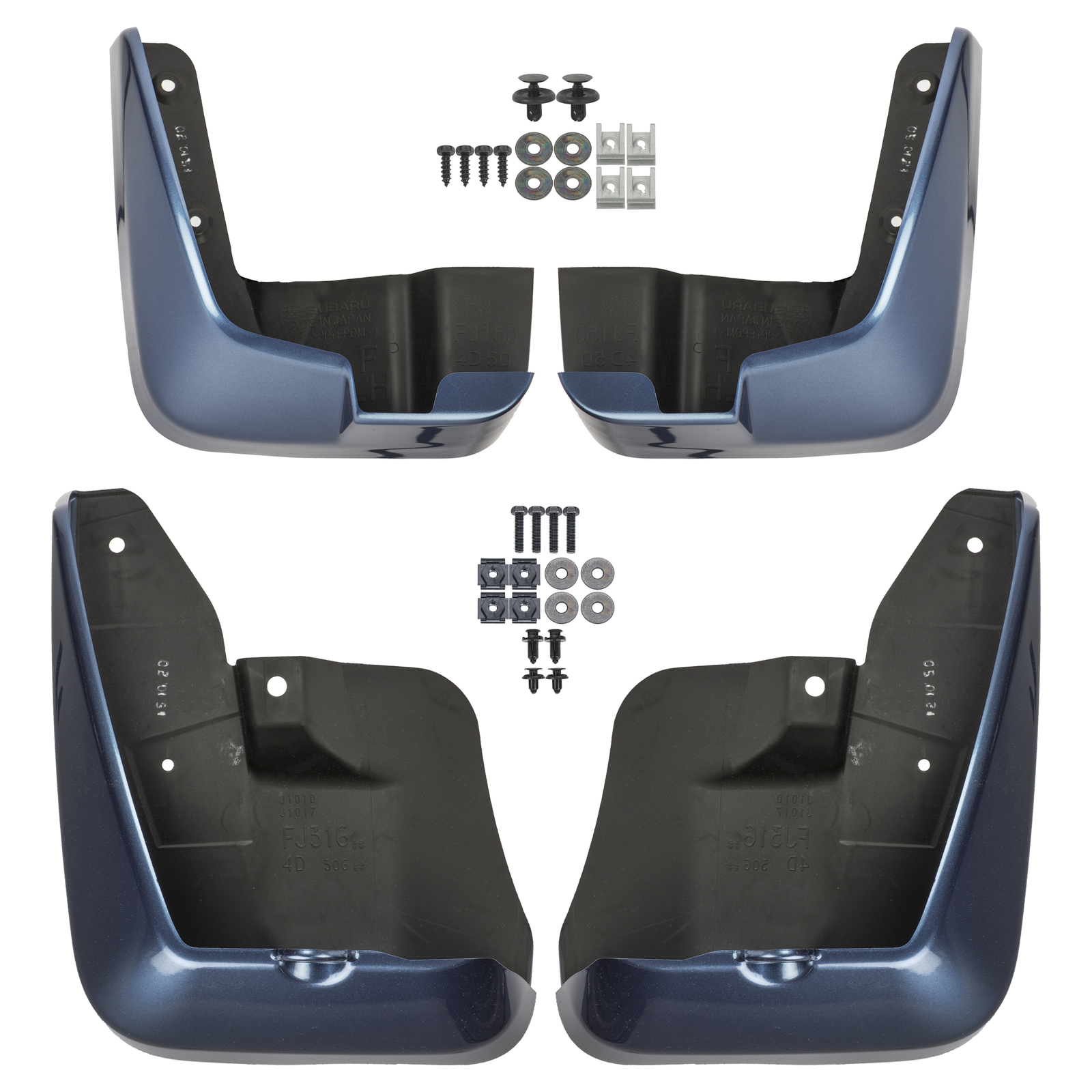 OEM 15-16 Subaru Impreza 4 Door Splash Guards Quartz Blue Pearl NEW J1010FJ320E1