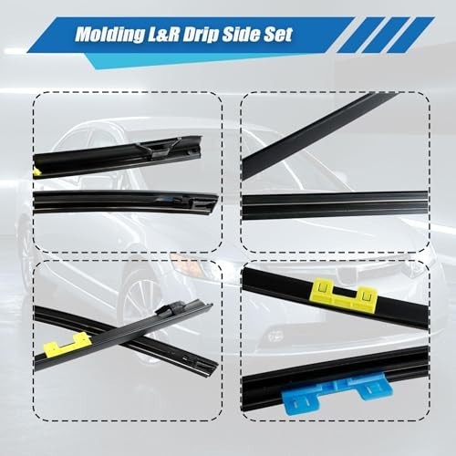 Molding Drip Side Set for Honda Civic 2006-2011 | Windshield Roof Trim 1.3L 1.8L