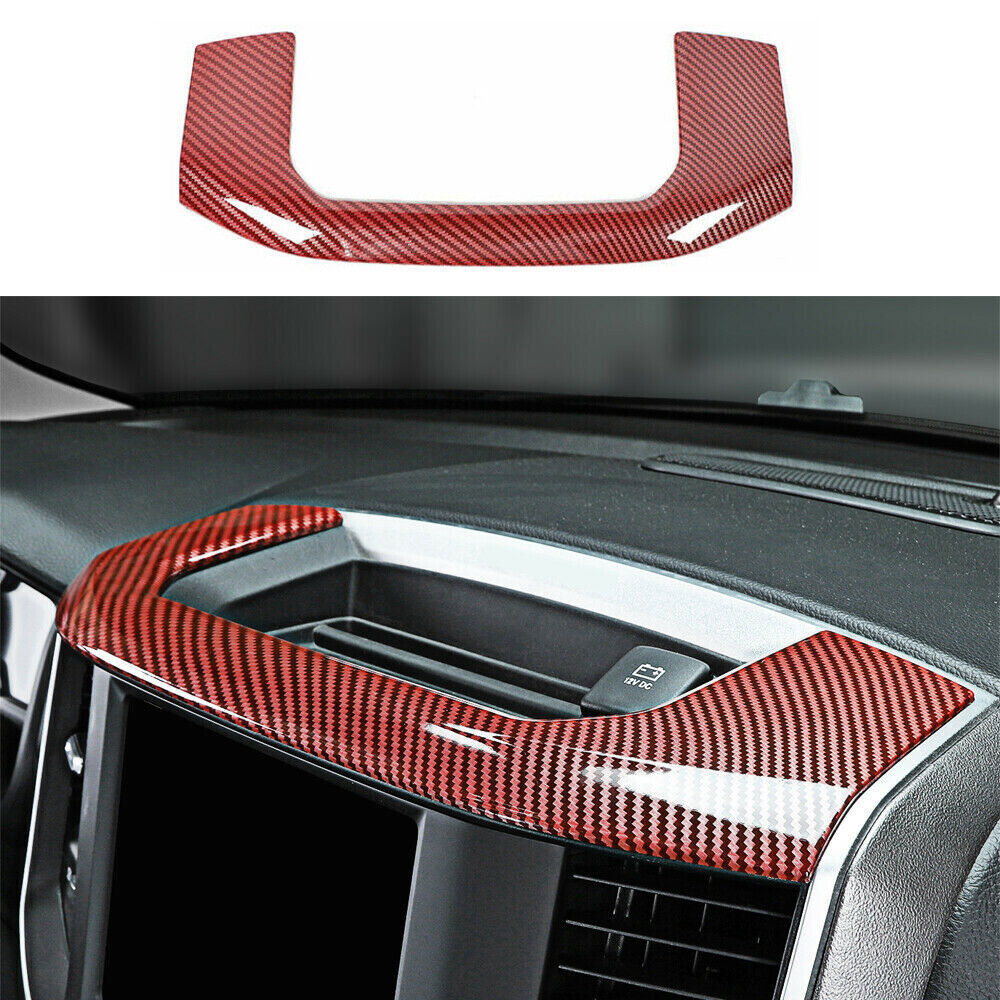 29x Red Carbon Fiber Full Interior Panel Cover Trim Kit For RAM 1500 2018+ Parts