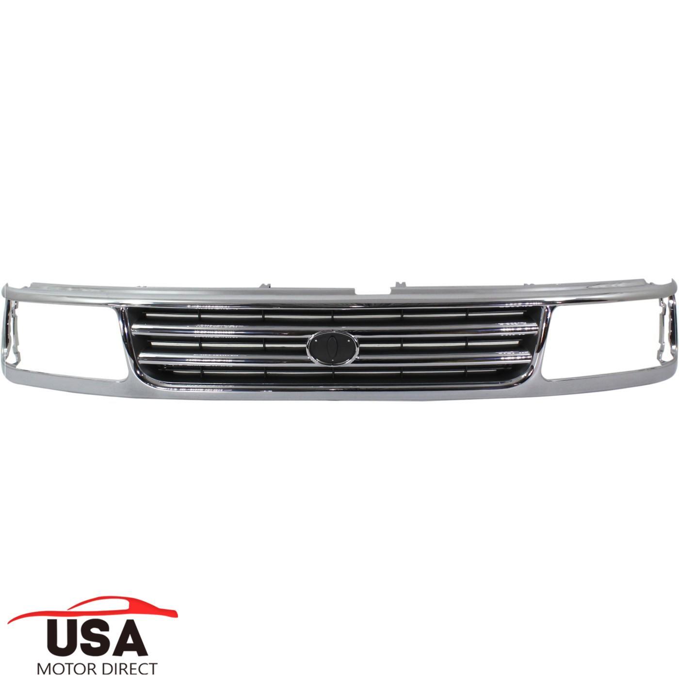 Grille Chrome Shell with Black Insert Plastic For 1993-1998 Toyota T100