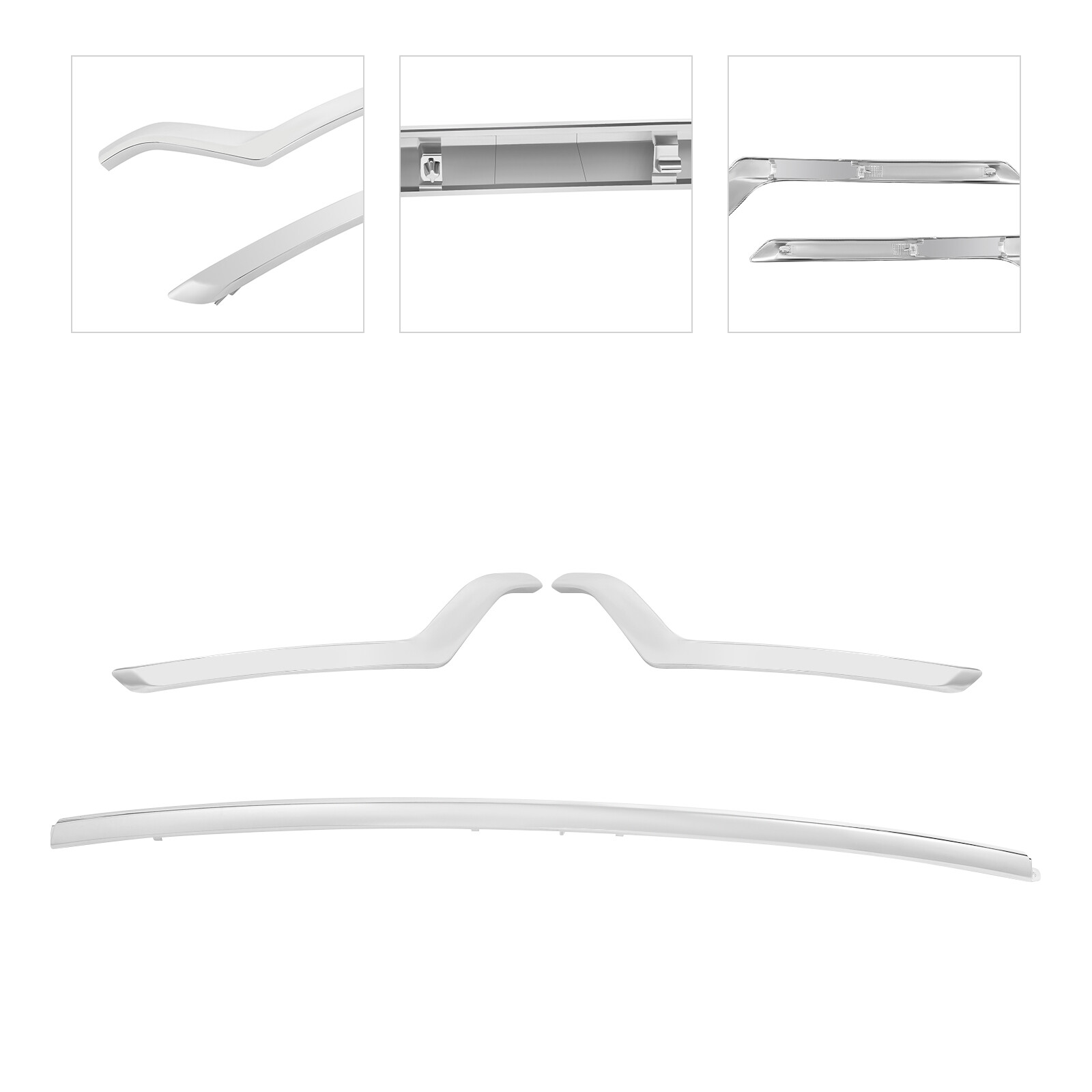 Front Lower Bumper Trim Moldings Kit For 2018-2019 Ford Explorer