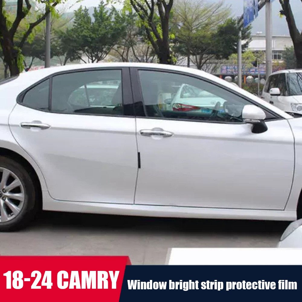 Glossy Black Chrome Delete Blackout Car Trim Window For 2018-2024 Toyota Camry