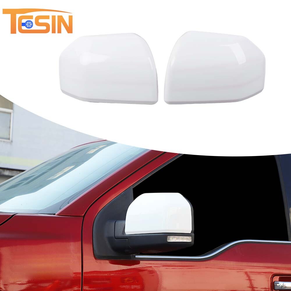 2pcs Sides Rearview Top Half Mirror Cover Caps Overlay Trim for Ford F150 F-150