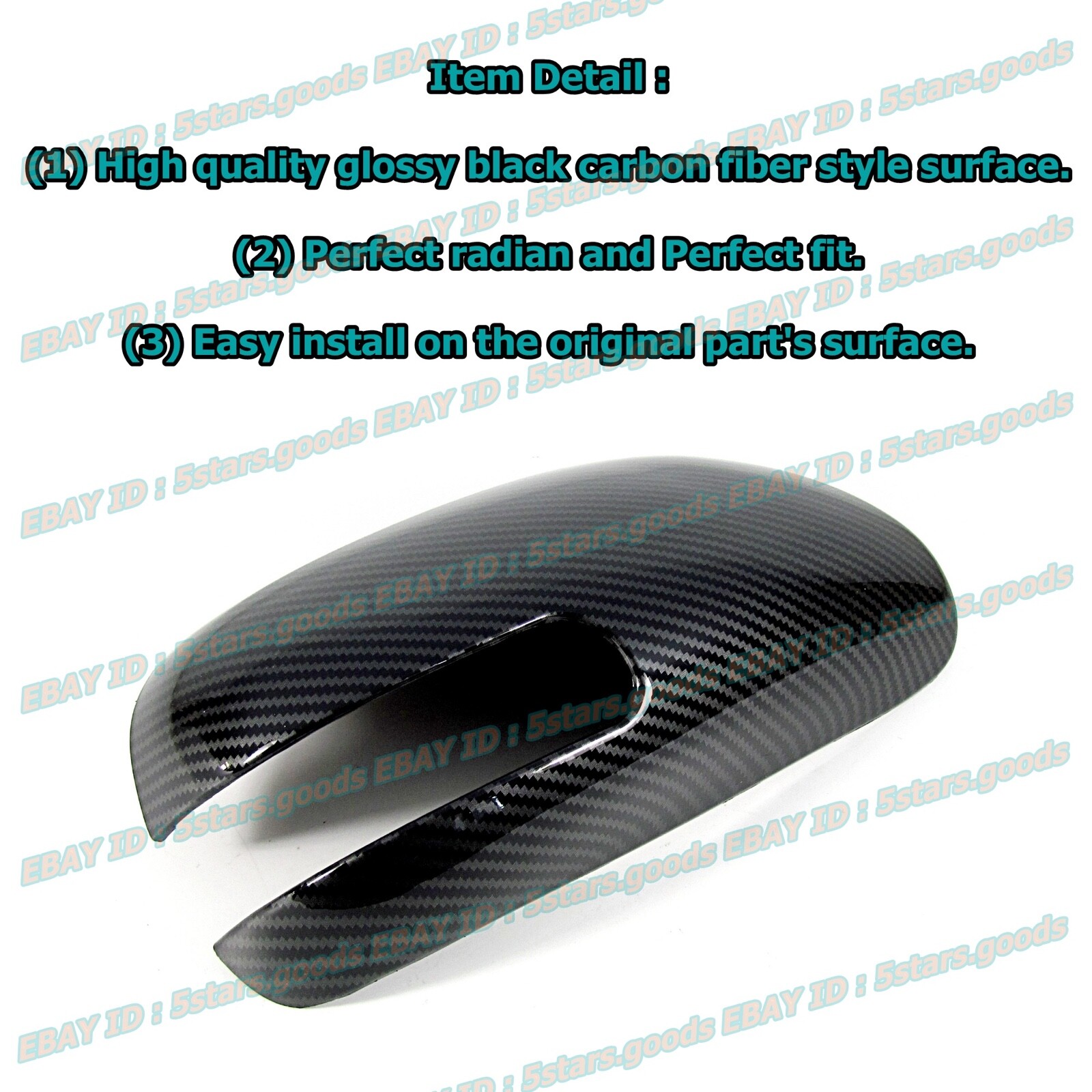 Carbon Fiber Covers Trims For 2008-2015 Scion xB Wagon Side Mirror + Door Handle