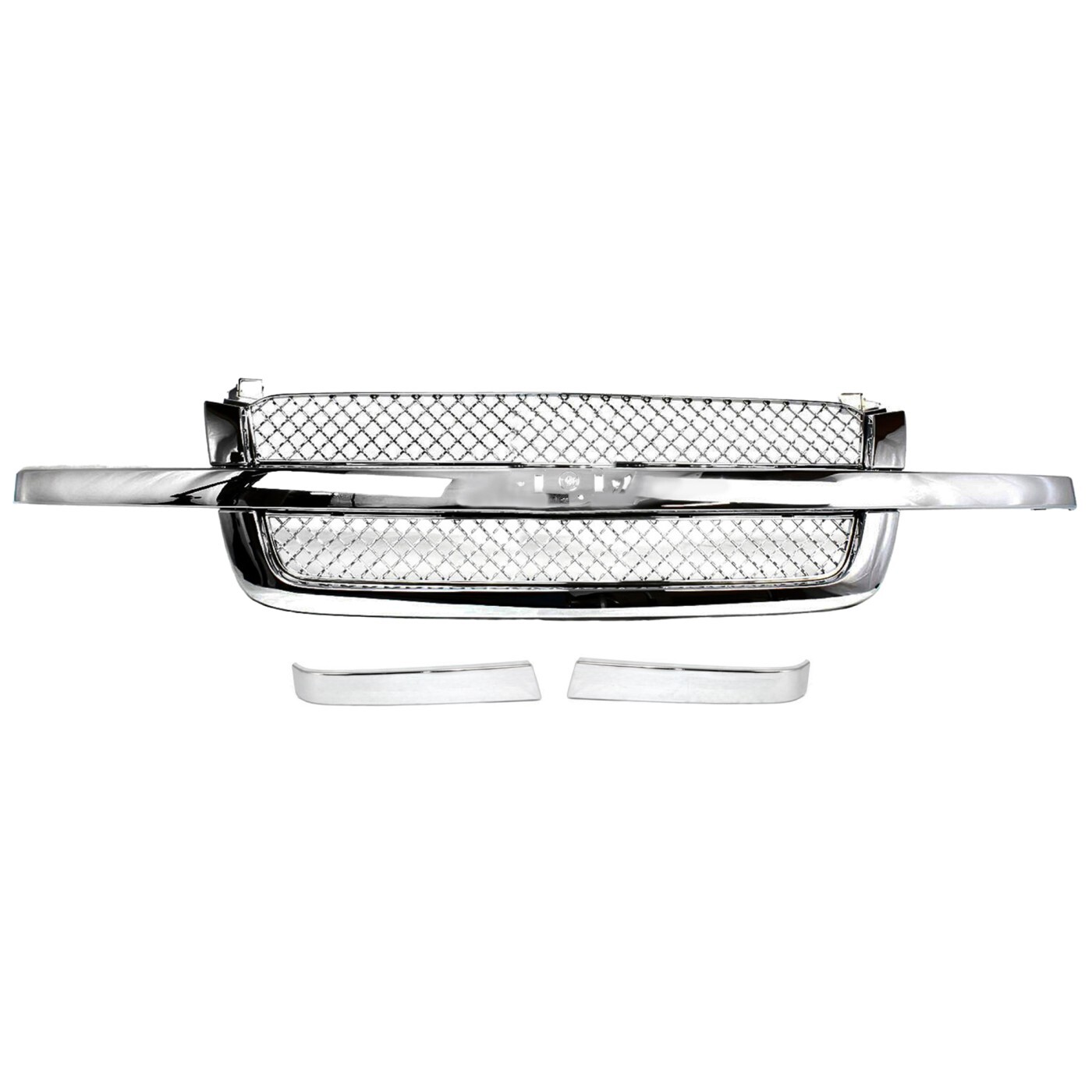 Grille Assembly Kit For 2003-2006 Chevrolet Silverado 1500 Silverado 3500 Chrome