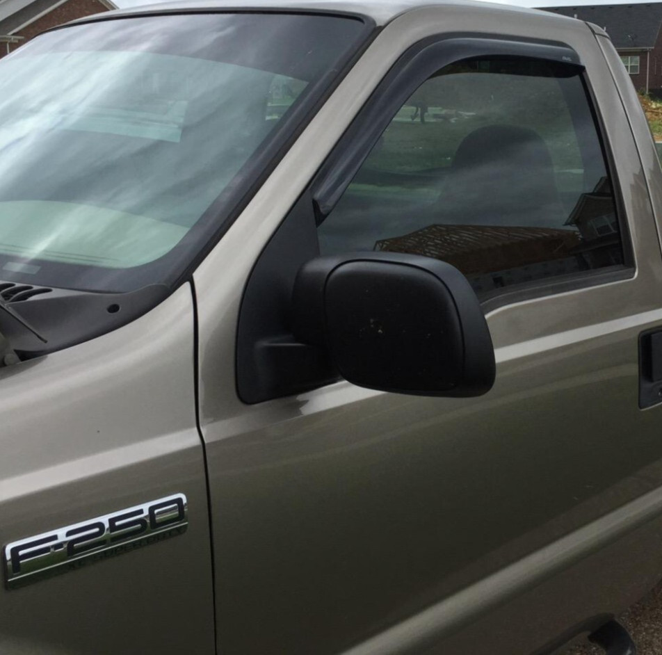 AVS Smoke 3M Tape-On Rain Guard Vent Visors for 1999-2016 F250 F350 Single Cab