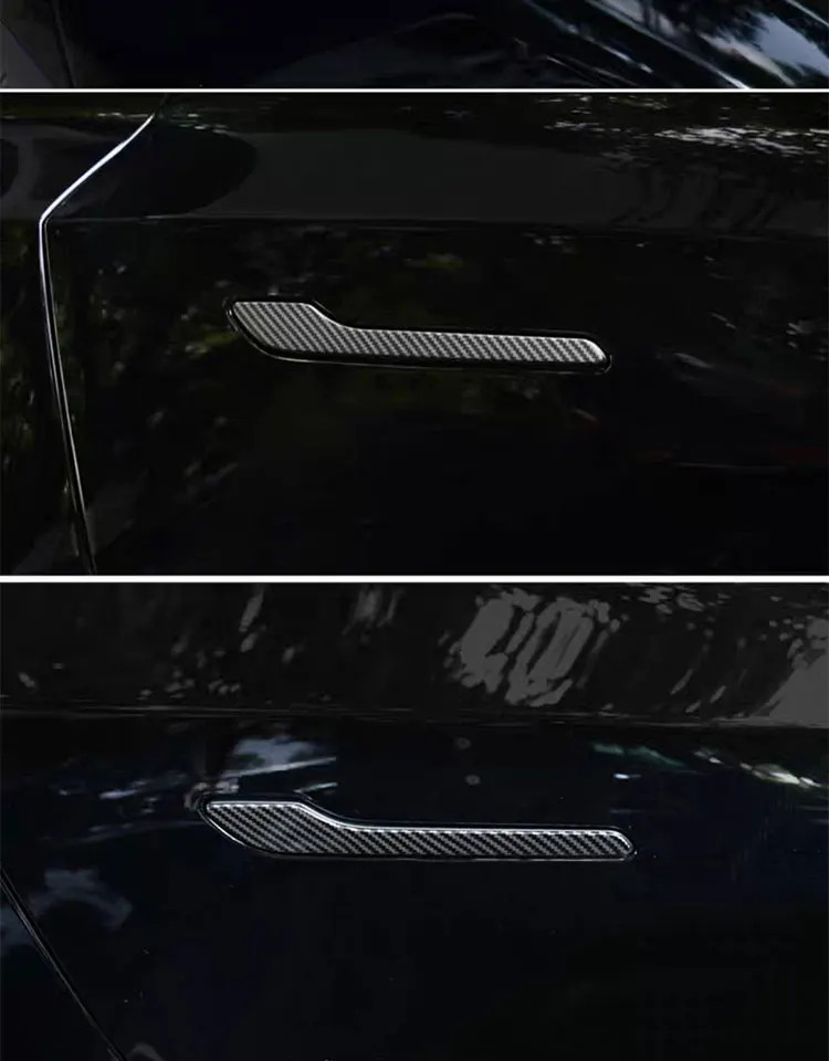 Door handle decorative film for Tesla Model 3 Y, scratch-resistant ABS material.