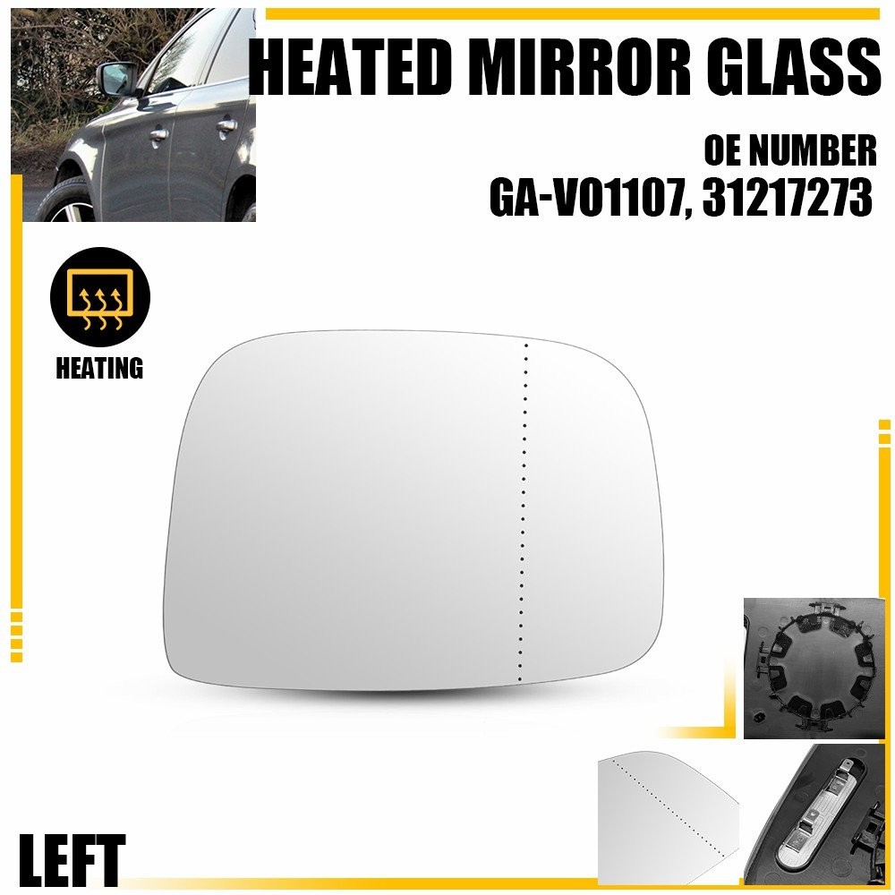 2x Left Right Side Mirror Glass Power Heated For Volvo XC60 2010 2011 2012-2017