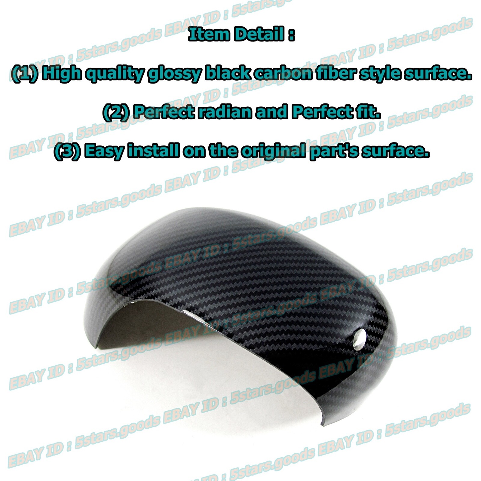 Carbon Fiber Covers Trim For 2006 07 08 09 2010 Dodge Charger SRT-8 Side Mirror