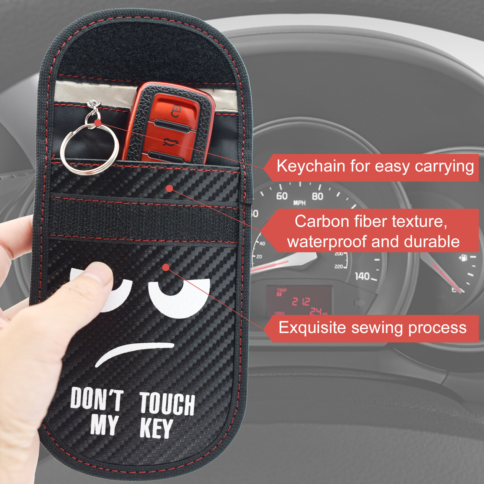 2Pcs Car Key Signal Blocker Case Faraday Cage Anti-Radiation Keyless Fob Bag US~