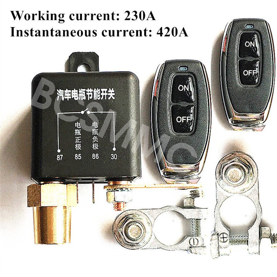 Wireless Dual Remote Car Battery Cut Off Kill Switch Master Disconnect Isolator