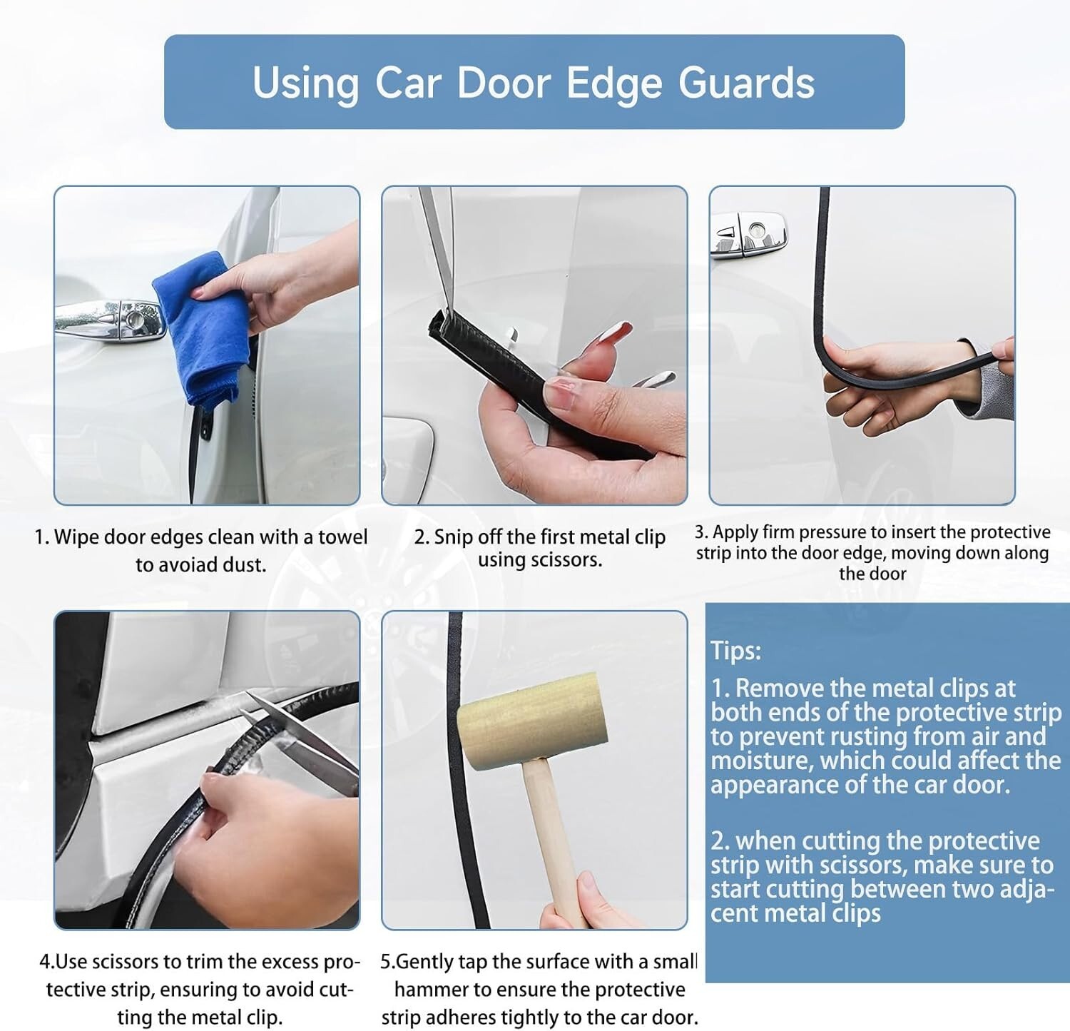 Universal Car Door Edge Protector U Shape Trim for Cars SUVs Trucks