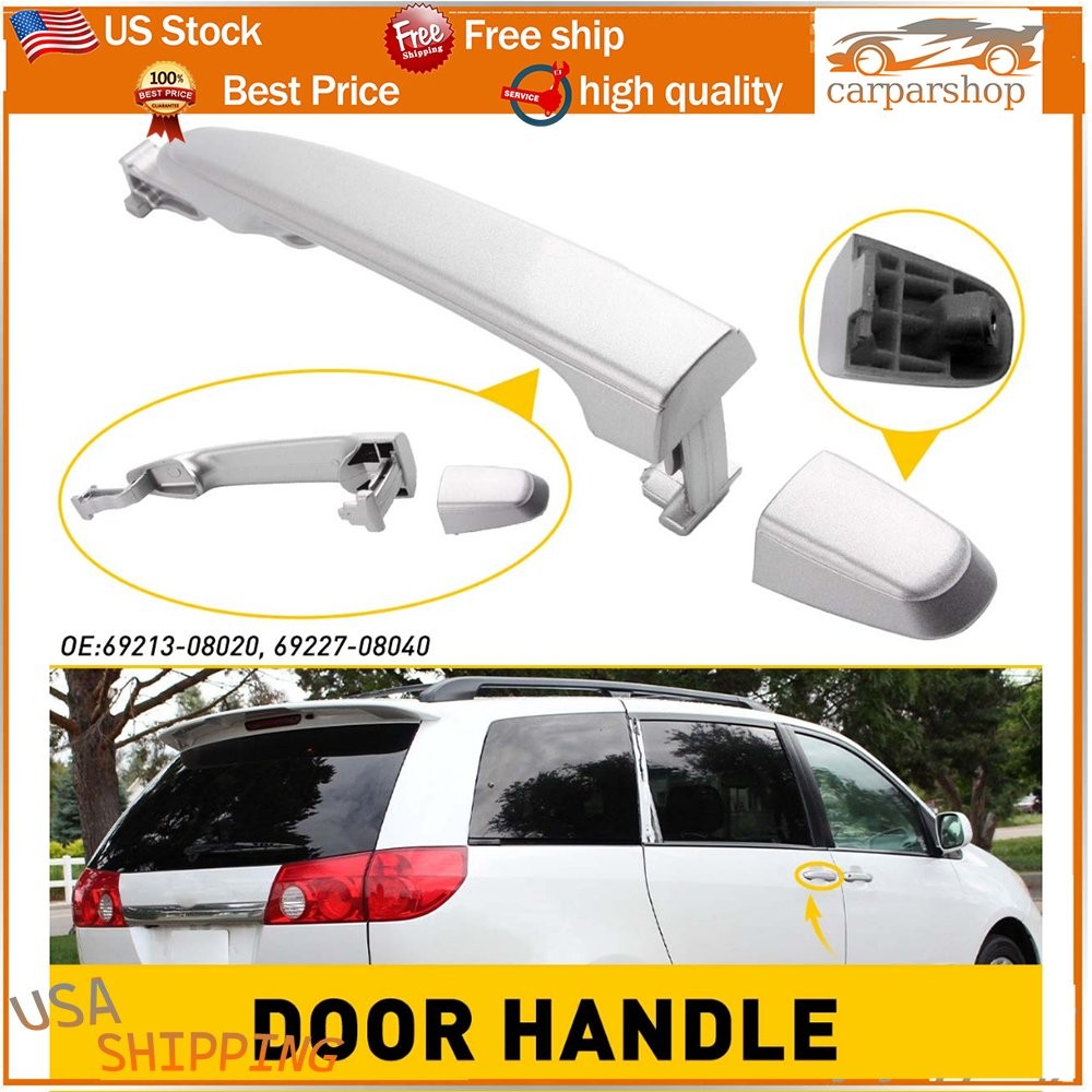 Outside Door Handle Left Rear Driver Side For 04-10 Toyota Sienna Silver New