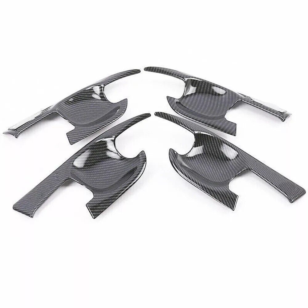 Carbon Fiber Exterior Door Handle Bowl Cover Trim 4Pcs For Toyota Camry 2018-24