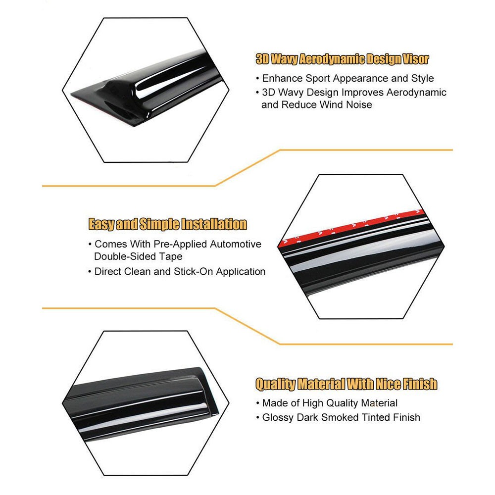 New Window Visors For Cruze 2008 2009-2015 2016 Visor Guard Smoke Acrylic
