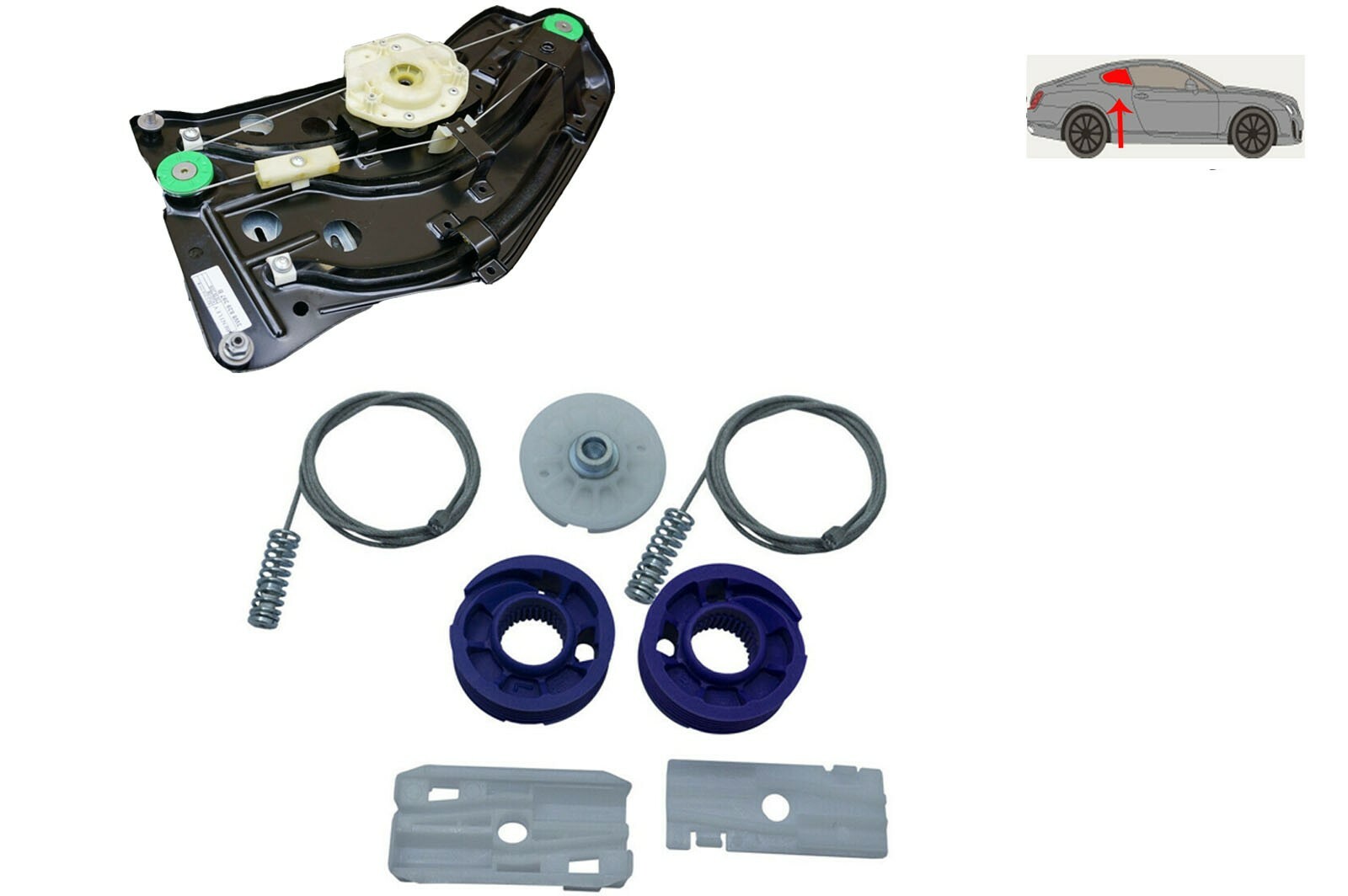Bentley Continental GT Window Regulator Repair Kit 2003-2010 Rear Right