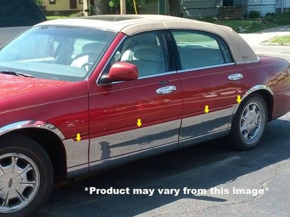 QAA TH38611 6Pc Stainless Rocker Panel Trim for 1998-2004 Lincoln Continental