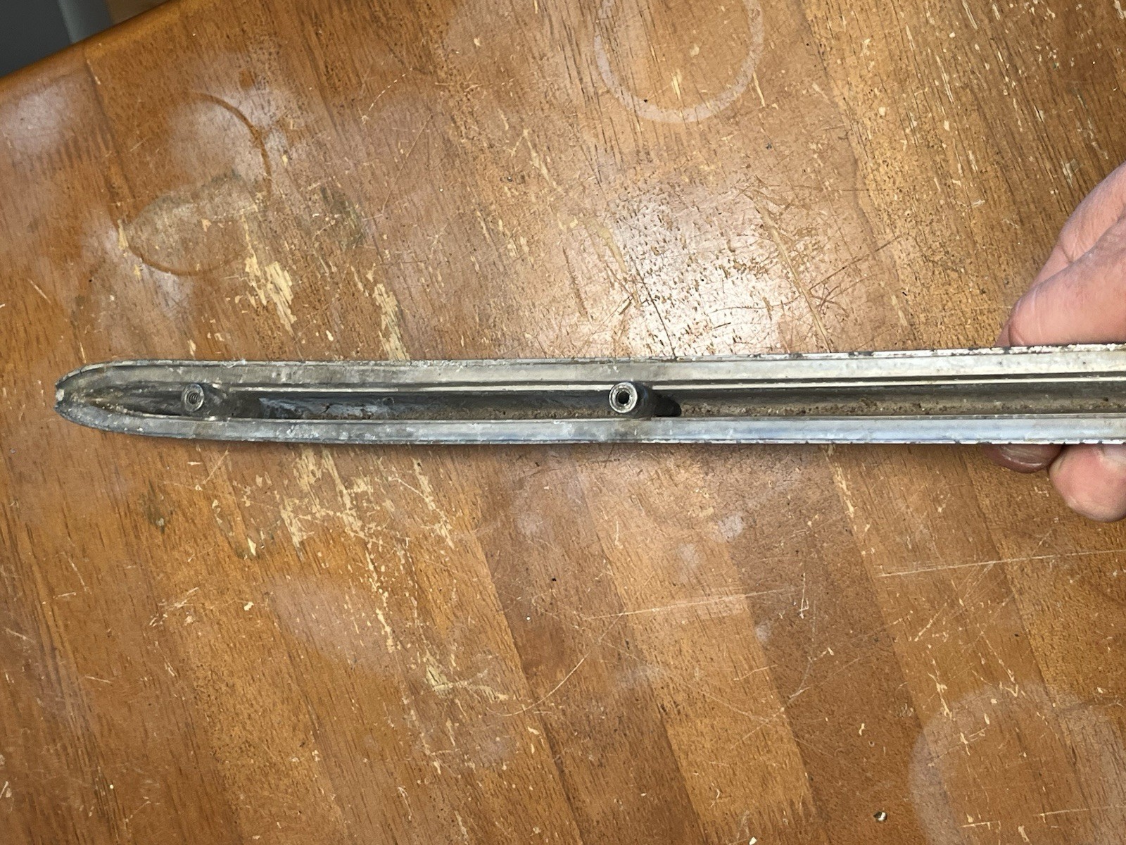 Original 1941 Chevy Chevrolet Special Deluxe Fender Ornament Trim Spear Chrome