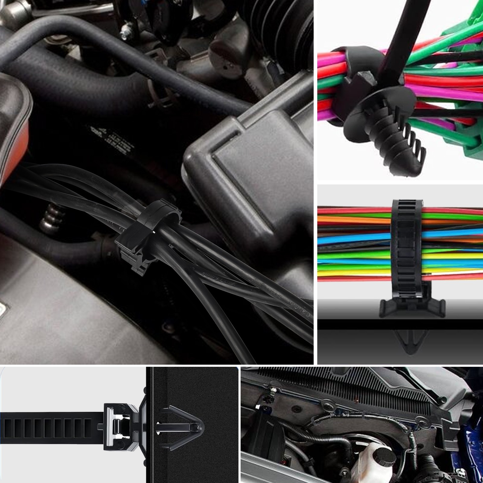100x Car Wire Loom Routing Clip Push Mount Cable Tie Assortment Kit for Honda GM