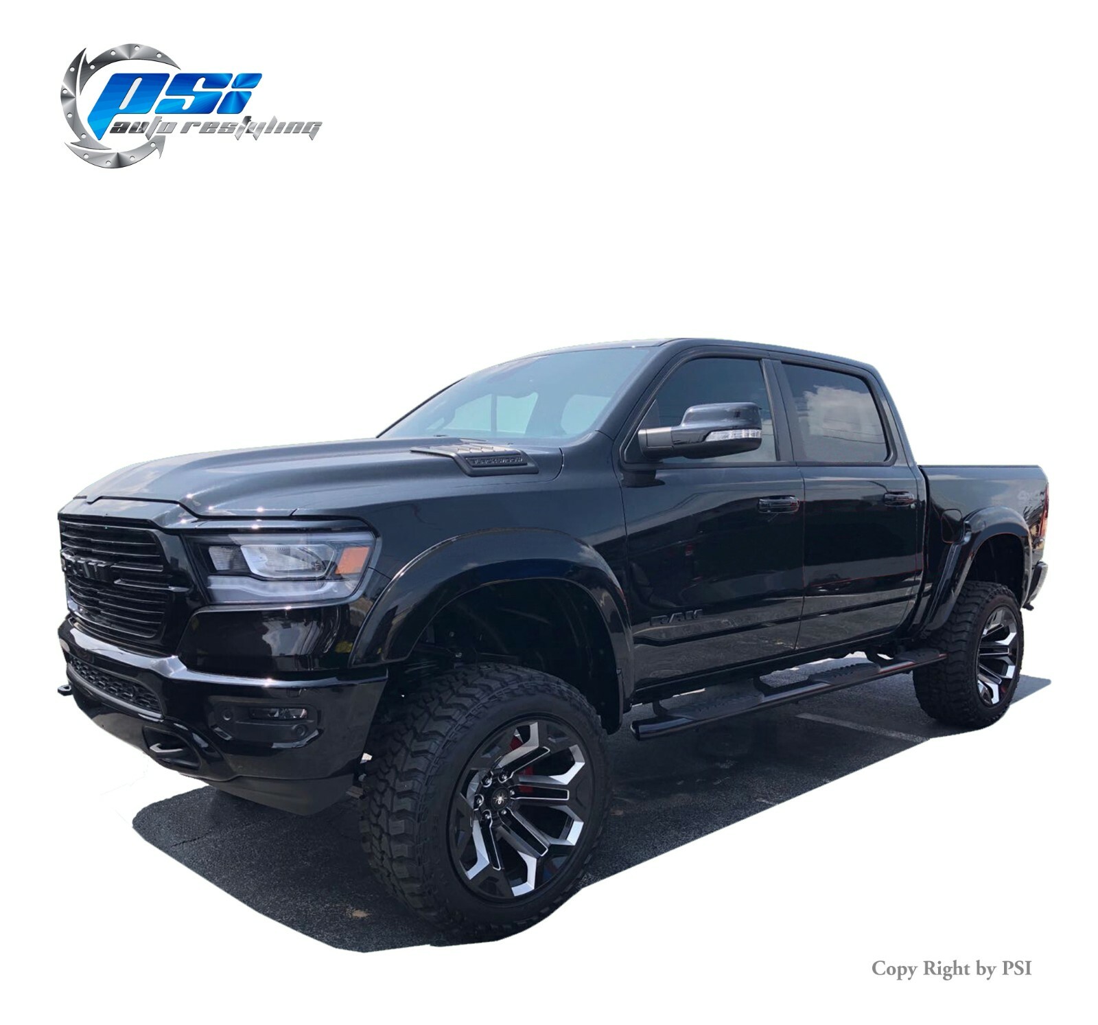 Extension Style Fender Flares Paintable Fits Ram 1500 2019-2021 Complete Set