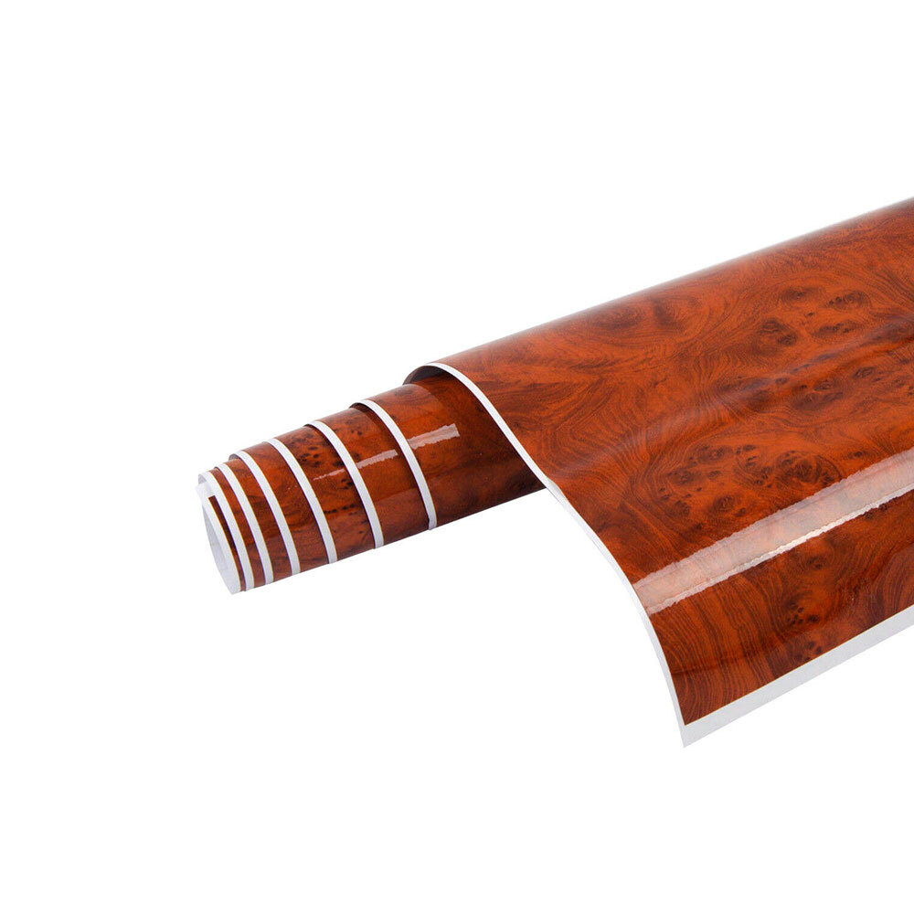 12 X 39” Car Sticker Glossy Walnut Wood-Grain Vinyl Wrap Wrap Film Accessories