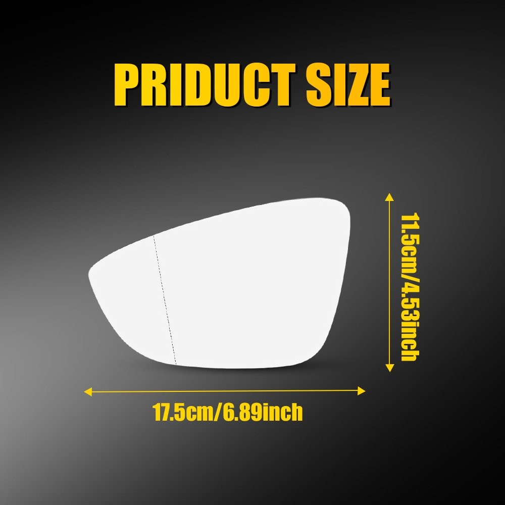Driver Passenger Mirror Glass w/ Heated For Volkswagen CC 2009-2017 Passat 2012