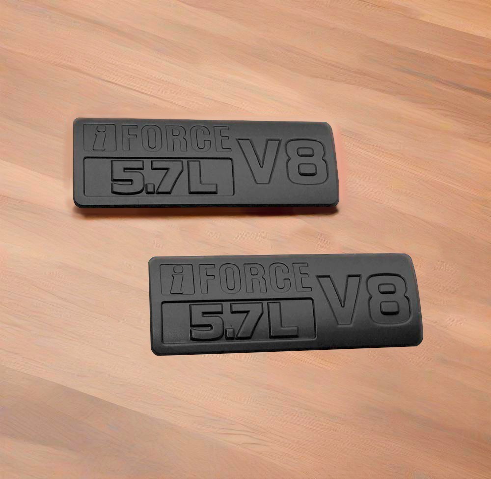 Set Of 2 OVERLAY Matte Black Fender I-Force 5.7L V8 Emblem For Tundra 2007-2021