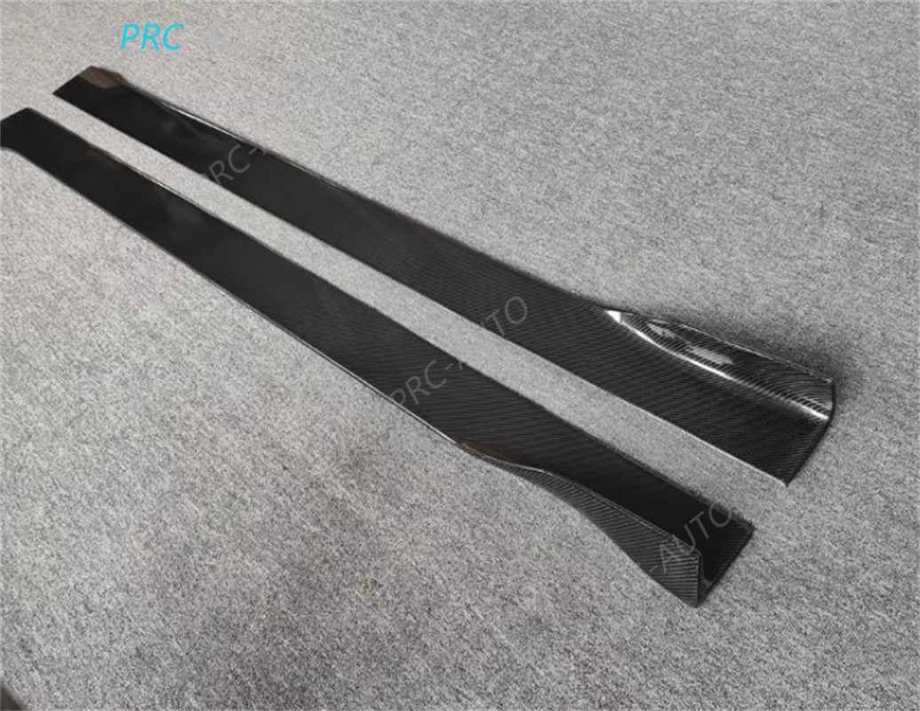 Real Carbon Fiber Sideskirts Spoiler Trim For 2014-2016 Porsche Panamera 970.2