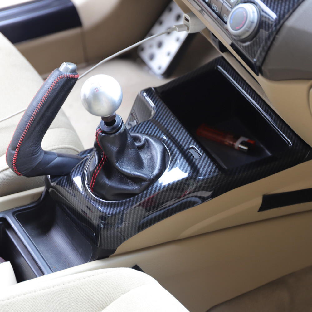 Carbon Fiber Style Manual Gear Shift Frame Cover Trim For Honda Civic 2006-2011