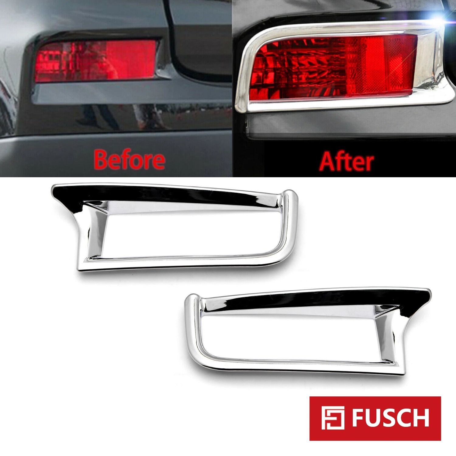 Rear LH+RH Chrome Bumper Reflector Trim Frame Replace for Honda CR-V 2015-2016