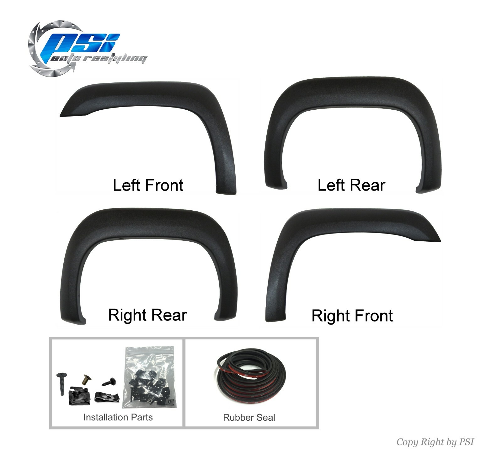 Textured OE Style Fender Flares Fits GMC Sierra 1500 2007-2013 5.8 Ft Bed Only