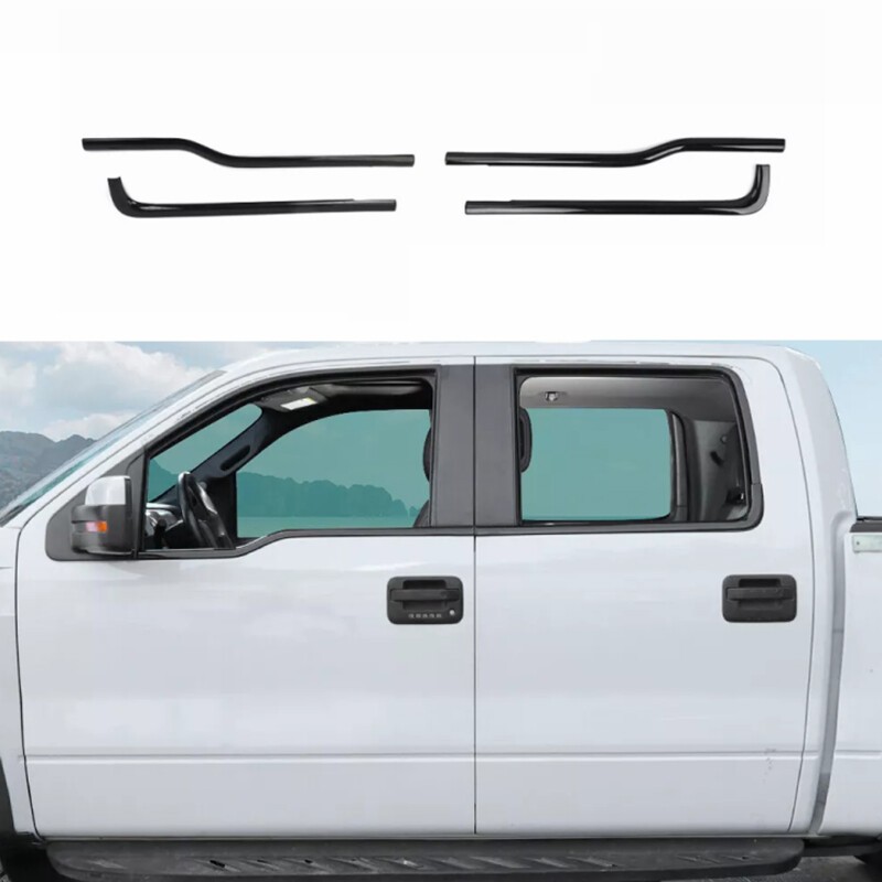 Black Car Window Sill Trims Covers Overlay Molding For 09-14 Ford F150 Raptor