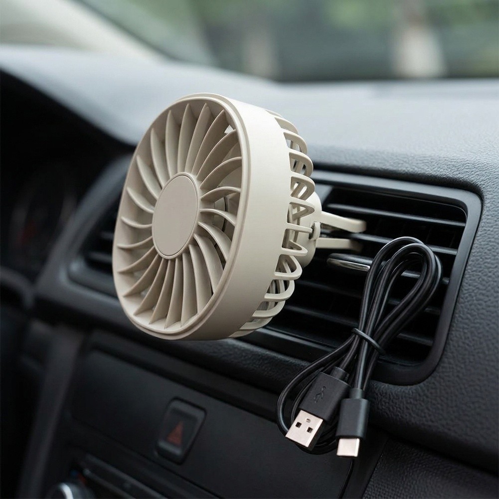 Car Air Vent Clip USB Fan with Quiet Operation and Adjustable 3 Speed Cooling