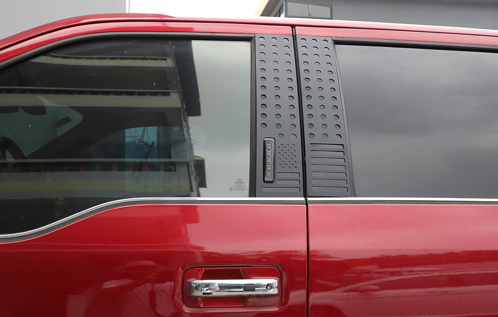 2pcs Side Window Central Pillar Posts Cover Trim US Flag For Ford F150 2015-2020