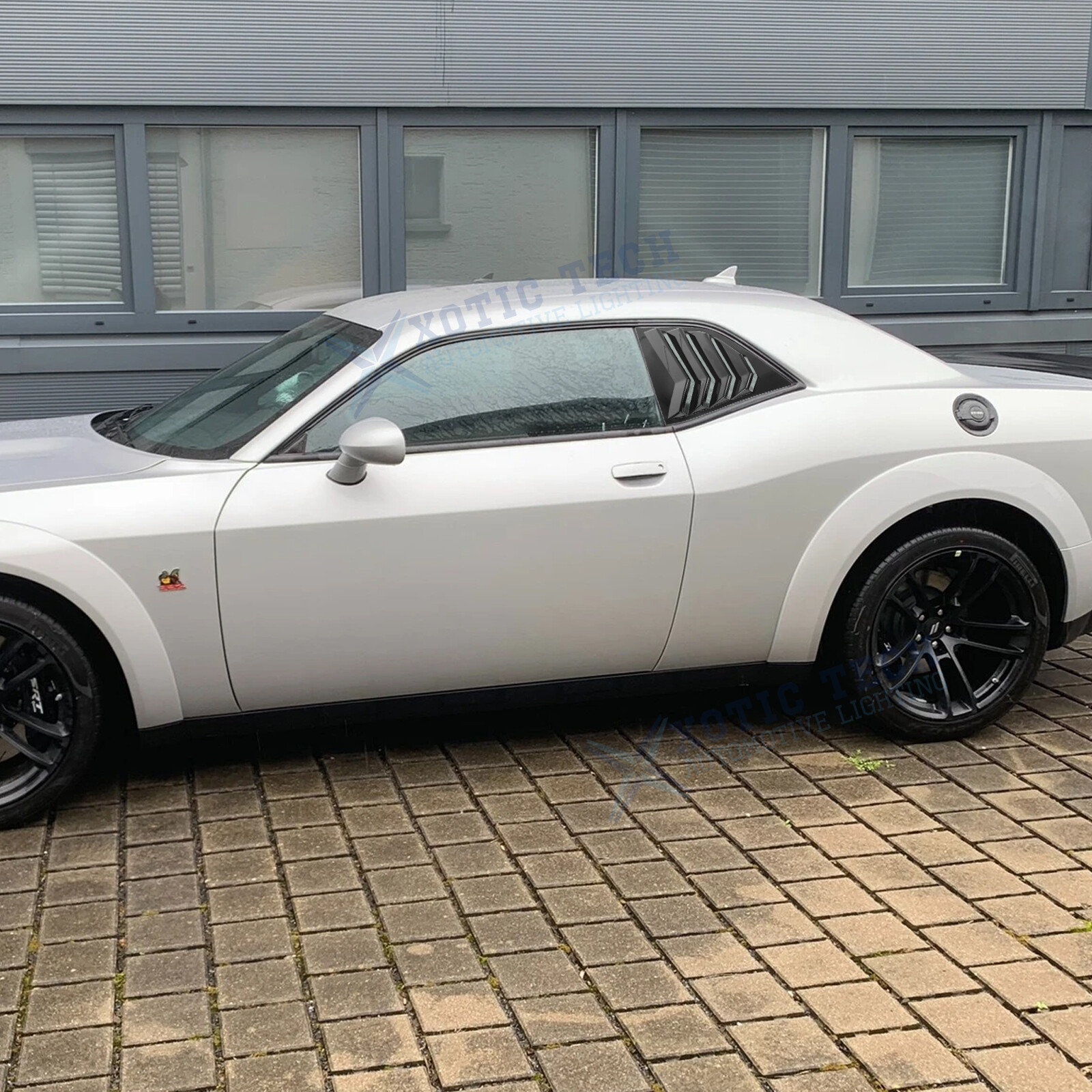 Side Window Louver Blinds Sun Shades Trim For Dodge Challenger 2008+ Gloss Black