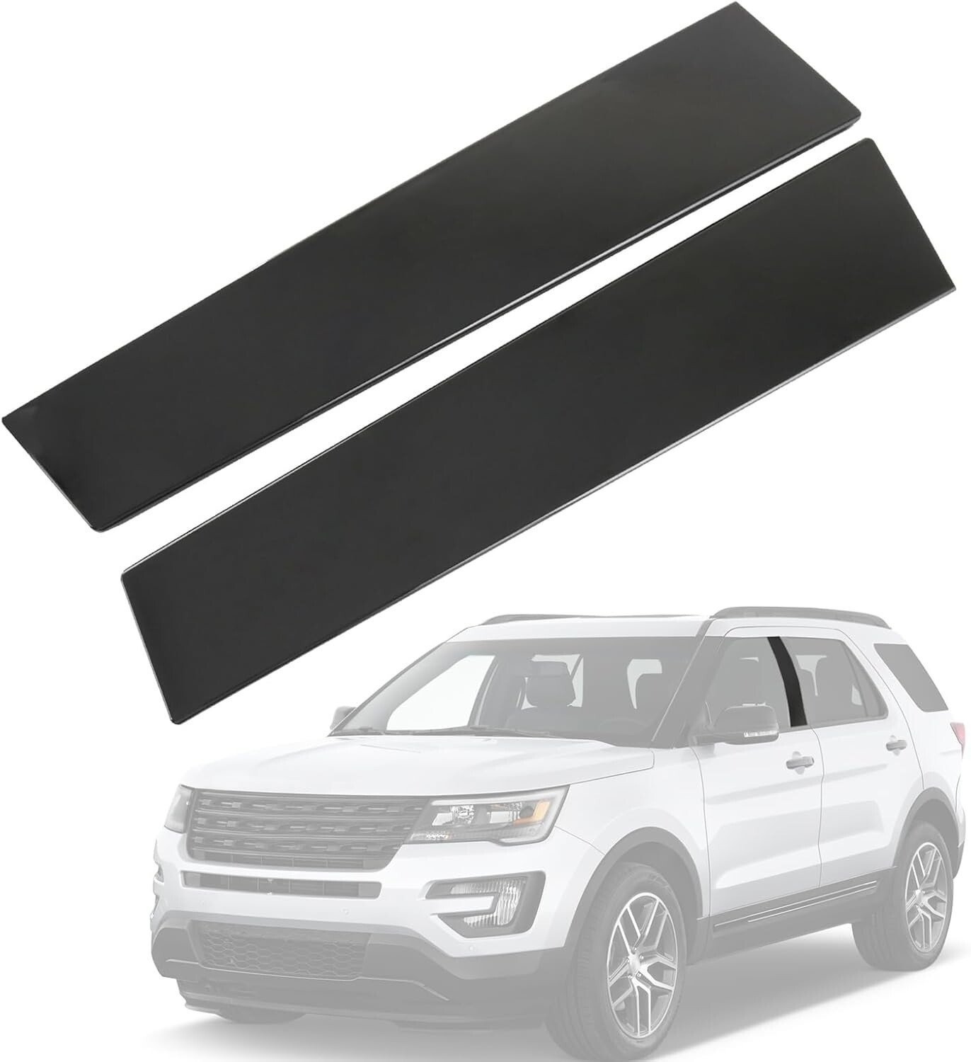 Front Left & Right B Pillar Molding Trim w/o Keypad For Ford Explorer 2011-2016