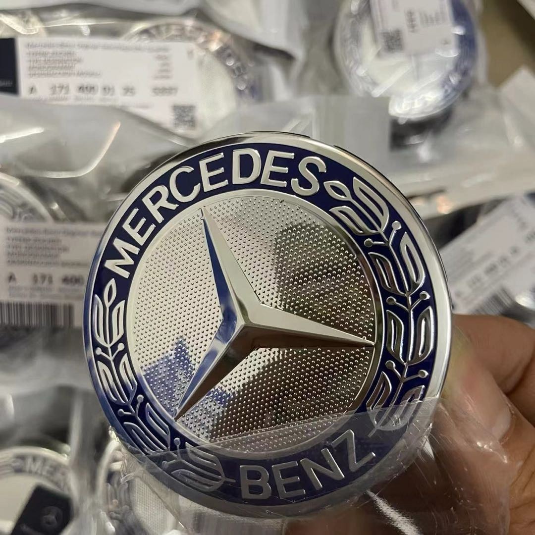 ⭐️4PCS For Mercedes Benz C300 Blue Wheel Center Caps Emblem Rim Hub Cover Badge