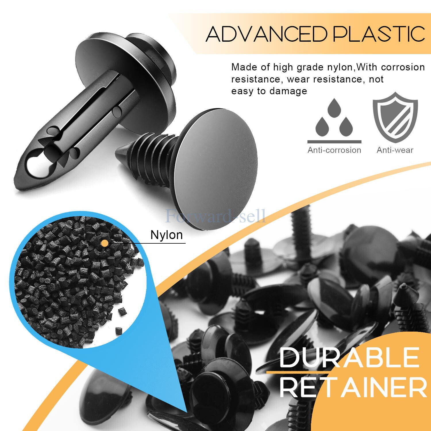 620PCS Car Body Retainer Clips Auto Fasteners Push Trim Pin Rivet Bumper Kit