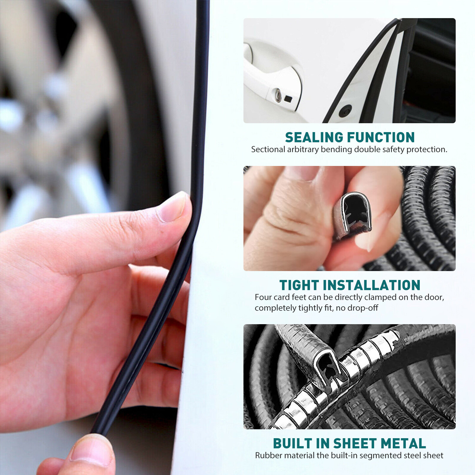 Metal Edge Trim Pinch Weld Cars Door Toolbox Sharp Edging Rubber Seal Guard 33FT