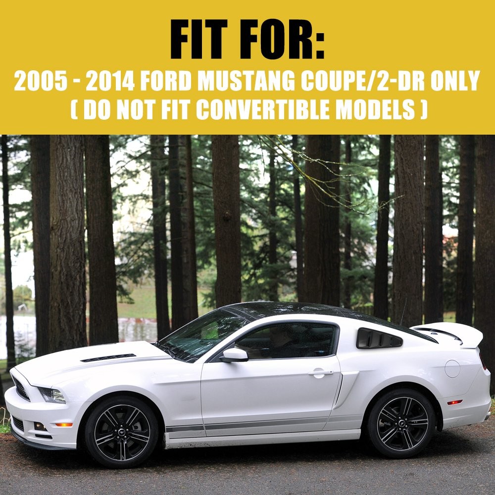 For Ford Mustang Coupe/2-DR 2005-2014 Side Window Louvers Scoop Cover Vent USA