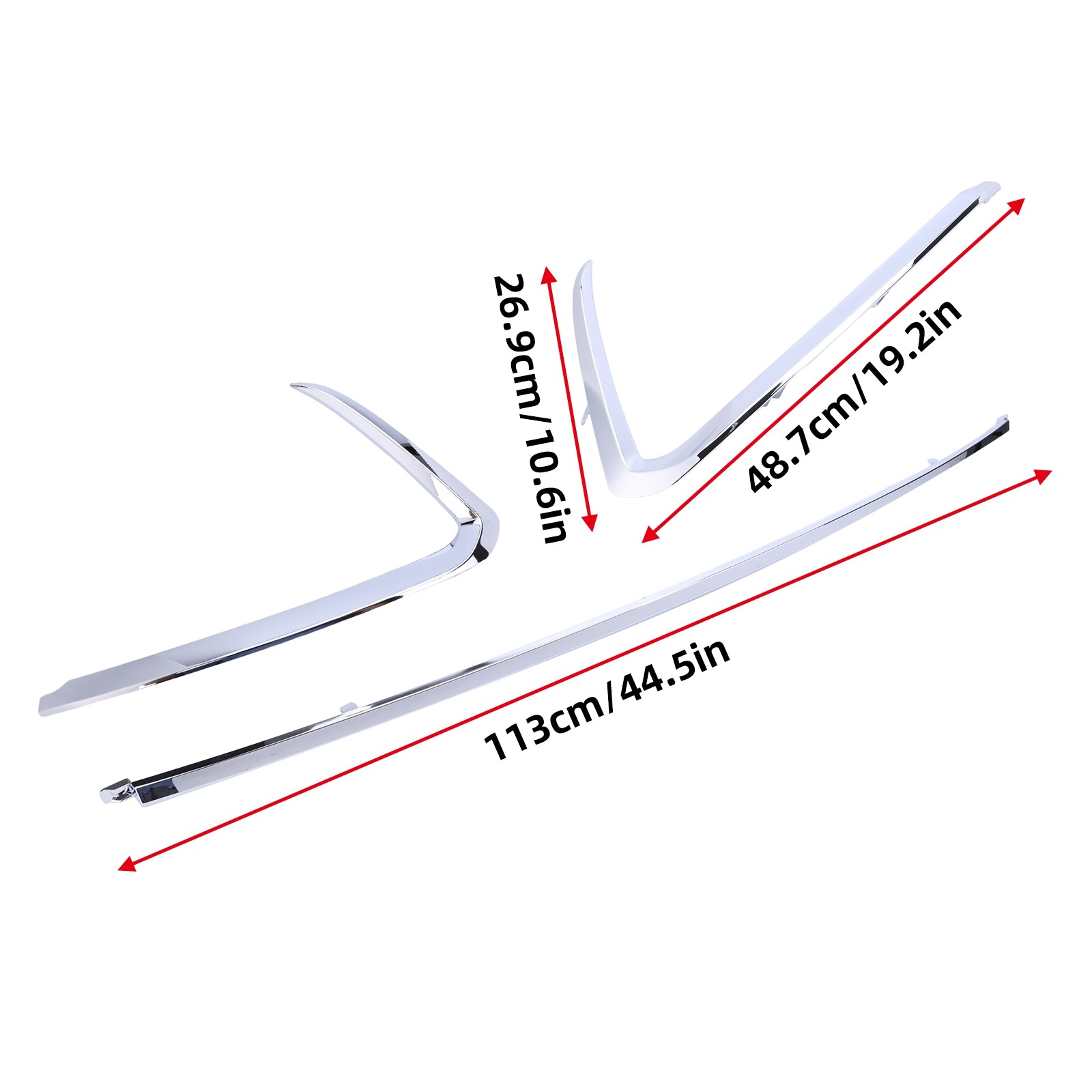 For Mazda CX-9 2016-2023 Front Grille Trim Molding Chrome Left Right Set