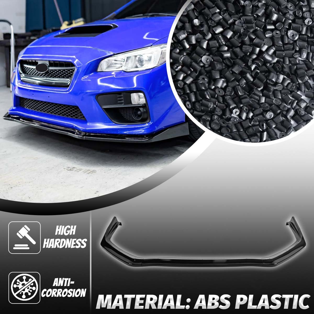 For Subaru WRX STi CS Style 2015-2021 Gloss Black Front Bumper Lip Splitter Kits
